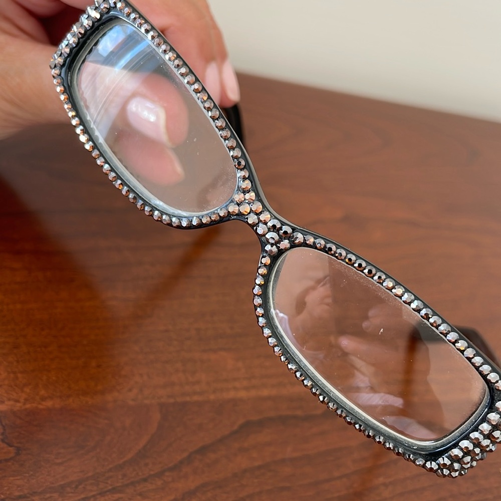 Jimmy Crystal New York Topaz Coloured Crystal Embellished Reader. +2.00 strength